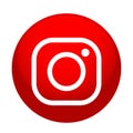 New Instagram camera logo icon in red vector with modern gradient design illustrations on white background Royalty Free Stock Photo