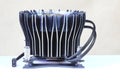 New Intel Hight performance active CPU cooler with fan, copper plate and aluminum fin. Royalty Free Stock Photo