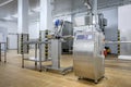 New interior of a packaging production line at a semi-finished factory Royalty Free Stock Photo