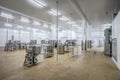 New interior of a packaging production line at a semi-finished factory Royalty Free Stock Photo