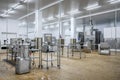 New interior of a packaging production line at a semi-finished factory Royalty Free Stock Photo