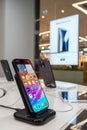 A new iPhone 15 Pro is displayed at the Apple Store. Minsk, Belarus - april 18, 2024 Royalty Free Stock Photo