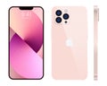 New iPhone 15 pro, pro max Deep pink color by Apple Inc. Mock-up screen iphone and back side iphone. High Quality. Editorial Royalty Free Stock Photo