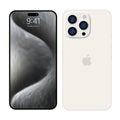 New iPhone 15 pro, pro max Deep white color by Apple Inc. Mock-up screen iphone and back side iphone. High Quality. Official