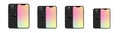 New iPhone 13, Pro Max, Pro, Mini. Mock-up screen iphone and back side iphone. Vector illustration. Ukraine - August 16, 2021 Royalty Free Stock Photo