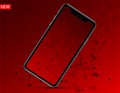 New iphone X isolated in red baground. vector illustration