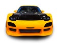 New Japanese tuned yellow sports car. Front view. Royalty Free Stock Photo