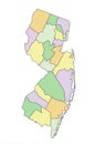 New Jersey - detailed editable political map.