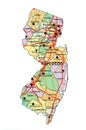 New Jersey - detailed editable political map with labeling.