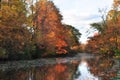 New Jersey canal trail in autumn colors Royalty Free Stock Photo