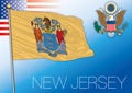 New Jersey federal state flag, United States Royalty Free Stock Photo