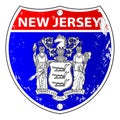 New Jersey Flag Icons As Interstate Sign