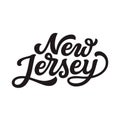 New Jersey. Hand drawn lettering text