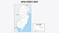 New Jersey Map. Political map of New Jersey with boundaries in Outline
