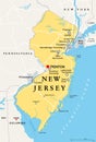 New Jersey, NJ, political map, The Garden State