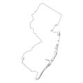 New Jersey NJ State Border USA Map Outline Royalty Free Stock Photo