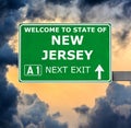 NEW JERSEY road sign against clear blue sky Royalty Free Stock Photo