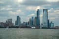 New jersey skyscrapers new york view cityscape from hudson river liberty island