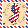 New Jersey stamp. Vector illustration decorative design Royalty Free Stock Photo