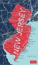 New Jersey state detailed editable map