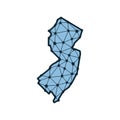 New Jersey state map polygonal illustration made of lines and dots