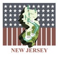 New jersey state map. Vector illustration decorative design