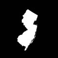 New Jersey State Outline Vector Minimalist White on Black Design Royalty Free Stock Photo