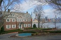 Campus of Rutgers University, with the historic engineering building Royalty Free Stock Photo