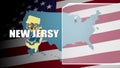 New Jersy Countered Flag and Information Panel