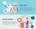 New Job after Hard Work infographic. Students