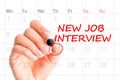 New job interview reminder on calendar