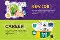 New job search and career work infographic