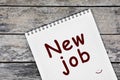 New job words on notebook Royalty Free Stock Photo