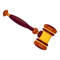 New judge gavel icon, cartoon style Royalty Free Stock Photo