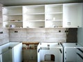 New kitchen renovation - white kitchen, , Scandinavian style Royalty Free Stock Photo