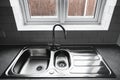 A kitchen sink in a new house Royalty Free Stock Photo