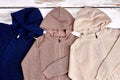New knitted hooded jackets. Royalty Free Stock Photo