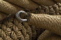 New knotted rope close up full frame
