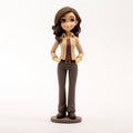 Charming Anime Character Figurine Dark Beige And Brown 3d Printed Woman