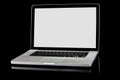 New laptop with white screen on a black background Royalty Free Stock Photo