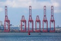 Container Cranes Red Harbor Royalty Free Stock Photo