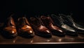 New leather shoes in black, shiny elegance for modern businessmen generated by AI