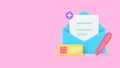 New letter message send correspondence communication banner copy space vector illustration