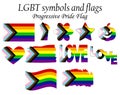 New LGBTQ Rights Pride Flag. Progressive pride flag. Royalty Free Stock Photo