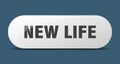 new life button. sticker. banner. rounded glass sign Royalty Free Stock Photo