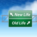 New life old life road sign Royalty Free Stock Photo