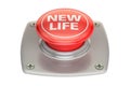 New Life Red button, 3D rendering Royalty Free Stock Photo