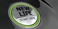 New life start here button on black background Royalty Free Stock Photo