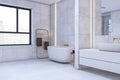New light minimalistic bathroom interior. Royalty Free Stock Photo