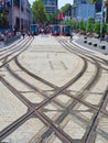 New Light Rail Trams, Circular Quay, Sydney, Australia Royalty Free Stock Photo